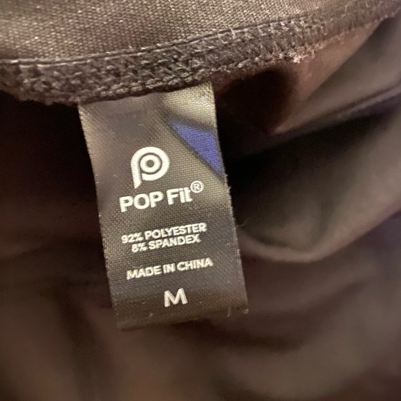 Black Crop Leggings with Pink Accents - Picture 4 of 4